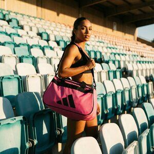 Adidas Power Gym Small Duffle Bag Intense‎ Pink Black Logo Sports Travel